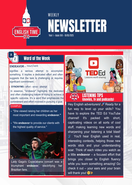 Imagem de capa da Newsletter de Inglês