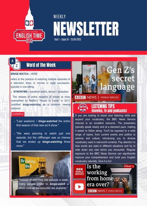 Imagem de capa da Newsletter de Inglês
