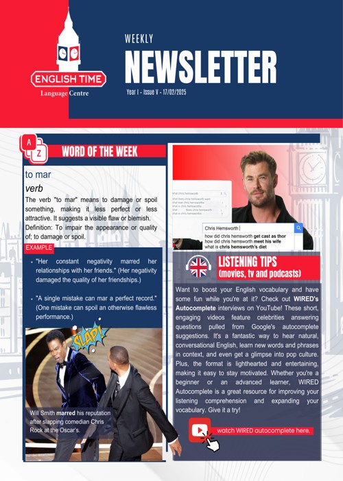 Imagem de capa da Newsletter de Inglês